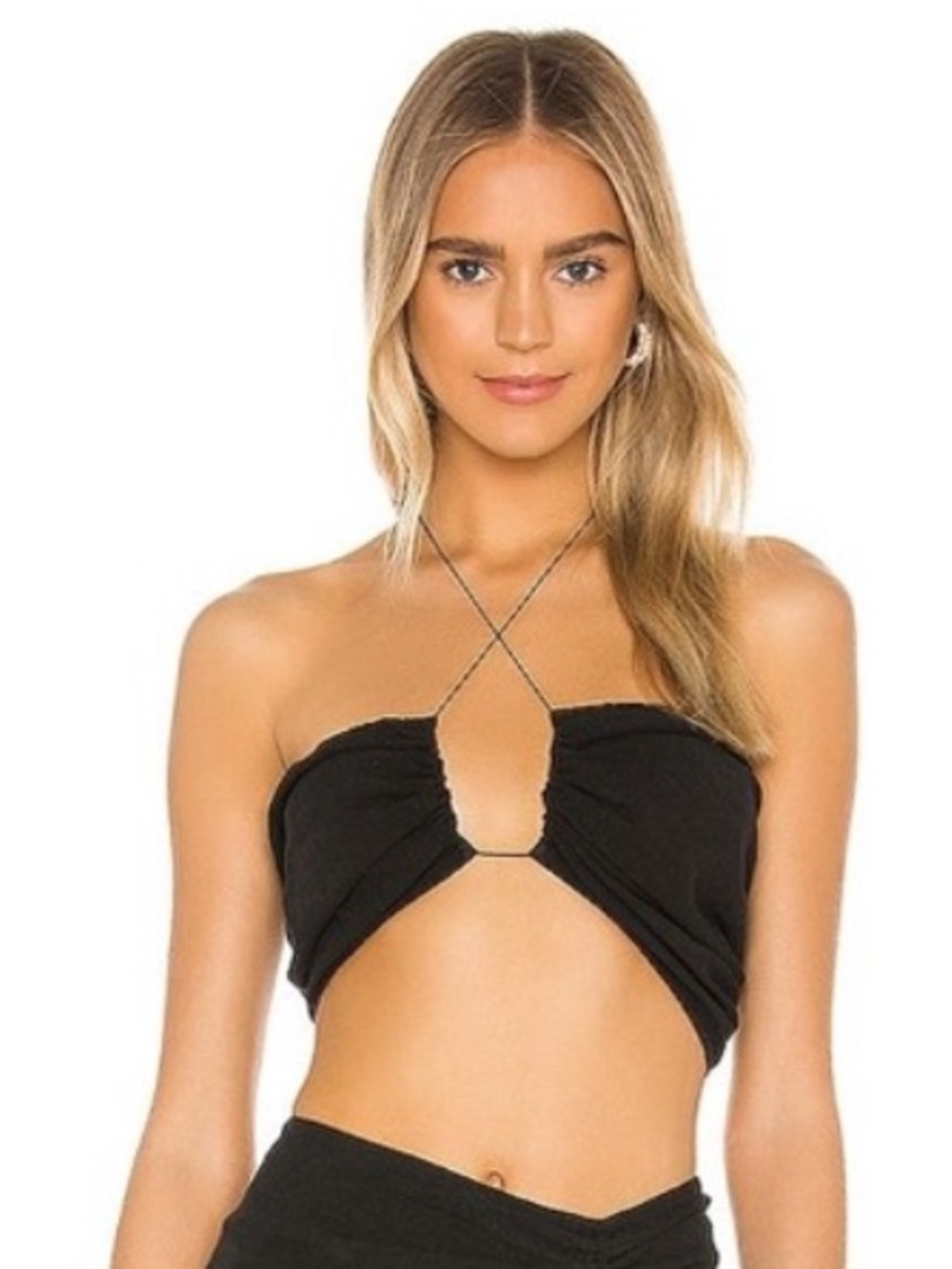 Natalie Rolt Bellini Black Linen Crop Top